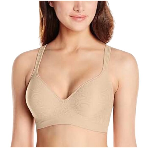 Bali Womens Comfort Revolution Wire-Free Bra Size 40DD Beige Nylon Spandex NEW - Picture 1 of 14